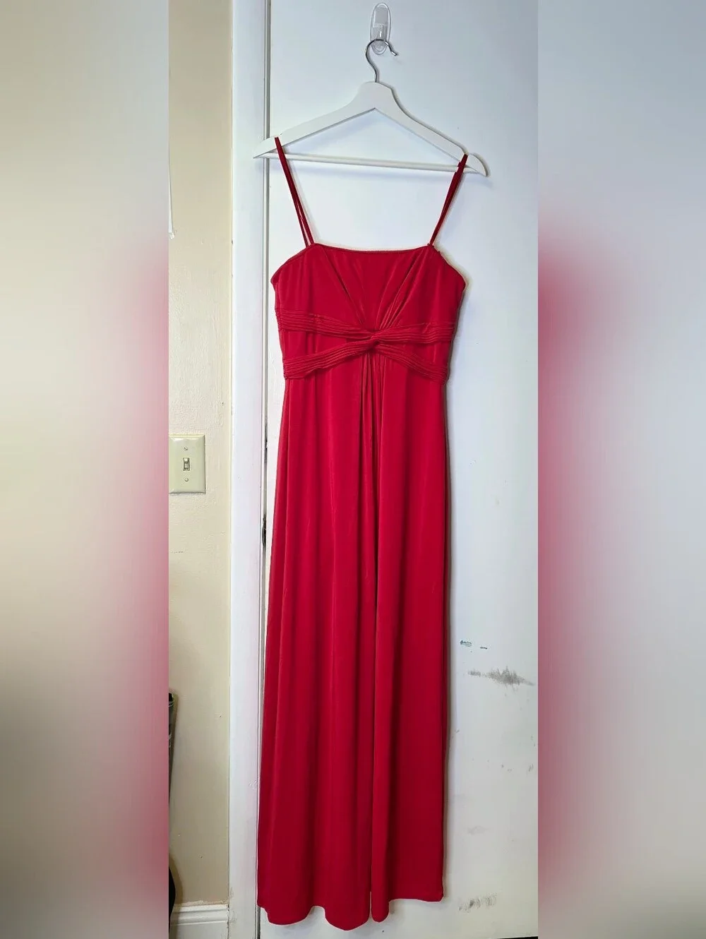 BCBGMAXAZRIA Marinola Ruched Maxi Dress / Gown Red Size M